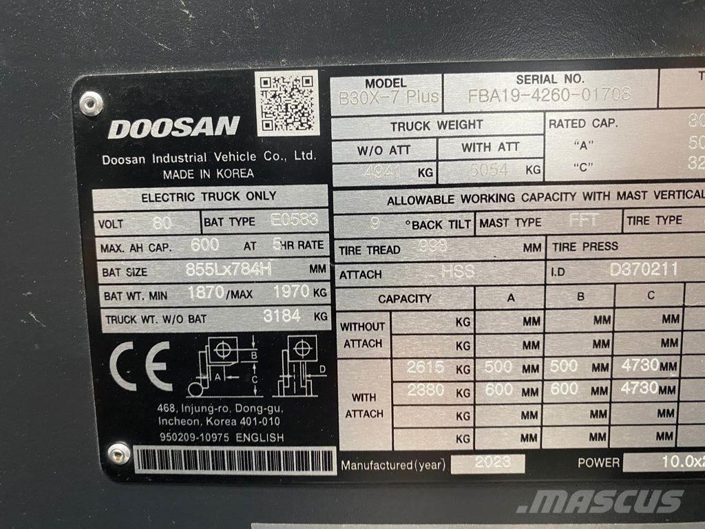 Doosan B30X-7 Elektriniai šakiniai krautuvai