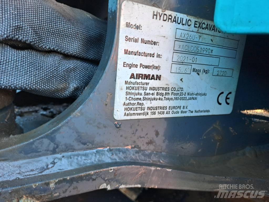 Airman AX26U Mini ekskavatoriai < 7 t