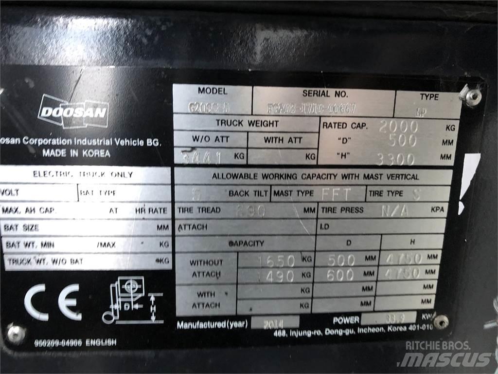 Doosan G20 SC-5 LPG (dujiniai) krautuvai