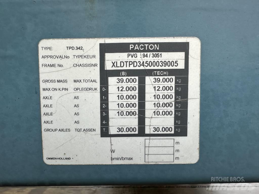Pacton TPD 342 Bortinių sunkvežimių priekabos su nuleidžiamais bortais