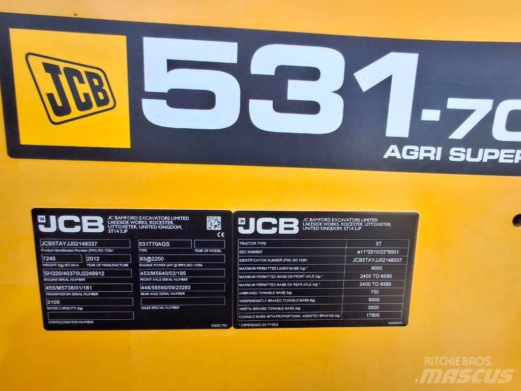 JCB 531-70 Teleskopiniai krautuvai žemės ūkiui