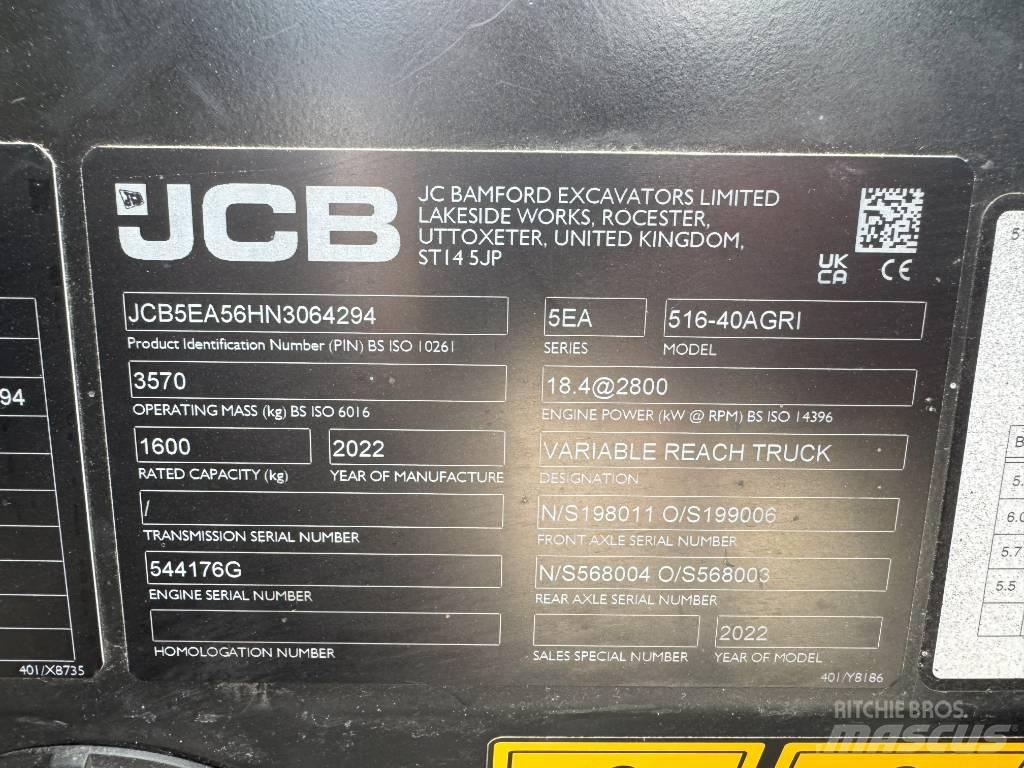 JCB 516-40AGRI Teleskopiniai krautuvai