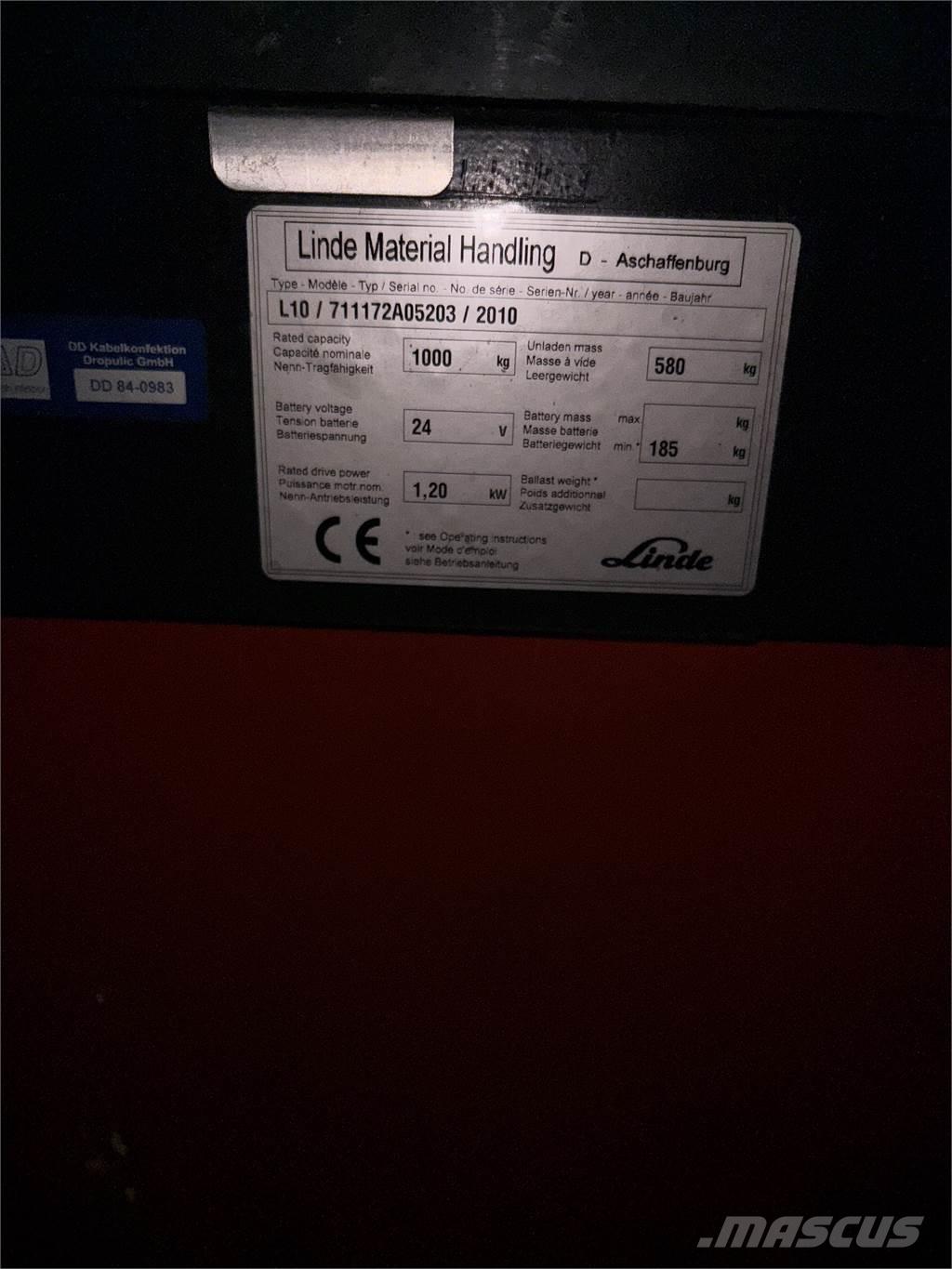 Linde L10 defekt Rankiniai vėžimėliai
