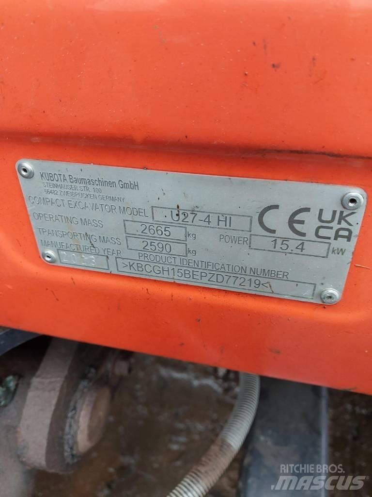 Kubota U 27-4 Mini ekskavatoriai < 7 t