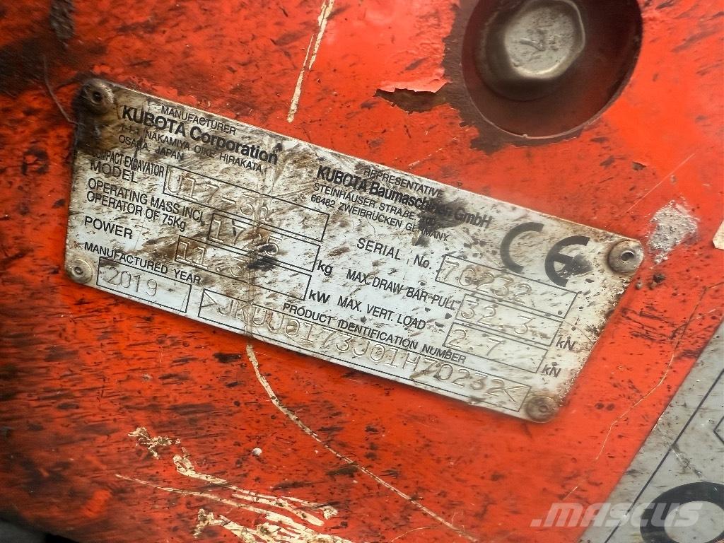 Kubota U 17-3 Mini ekskavatoriai < 7 t