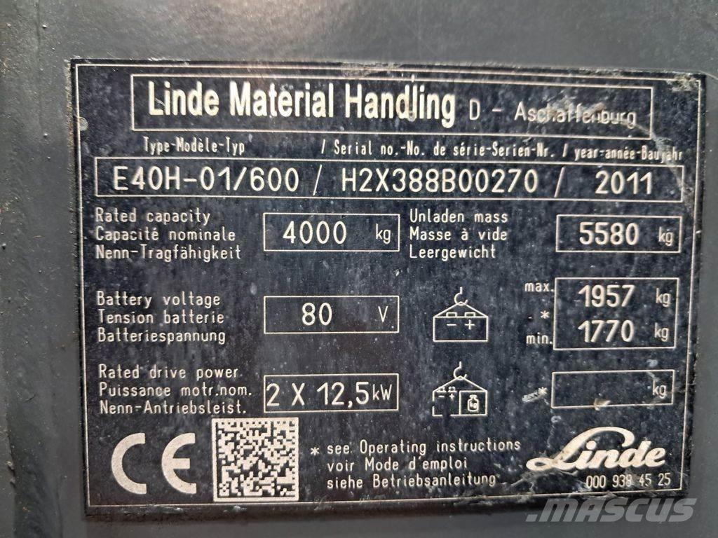 Linde E40H-01/600 Elektriniai šakiniai krautuvai