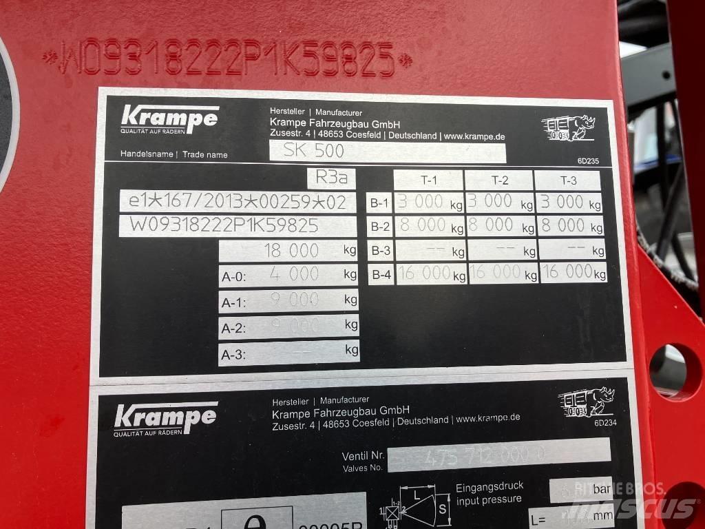 Krampe SK 500 Savivartės priekabos