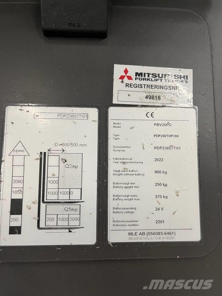 Mitsubishi PBV20PD Rankiniai vėžimėliai