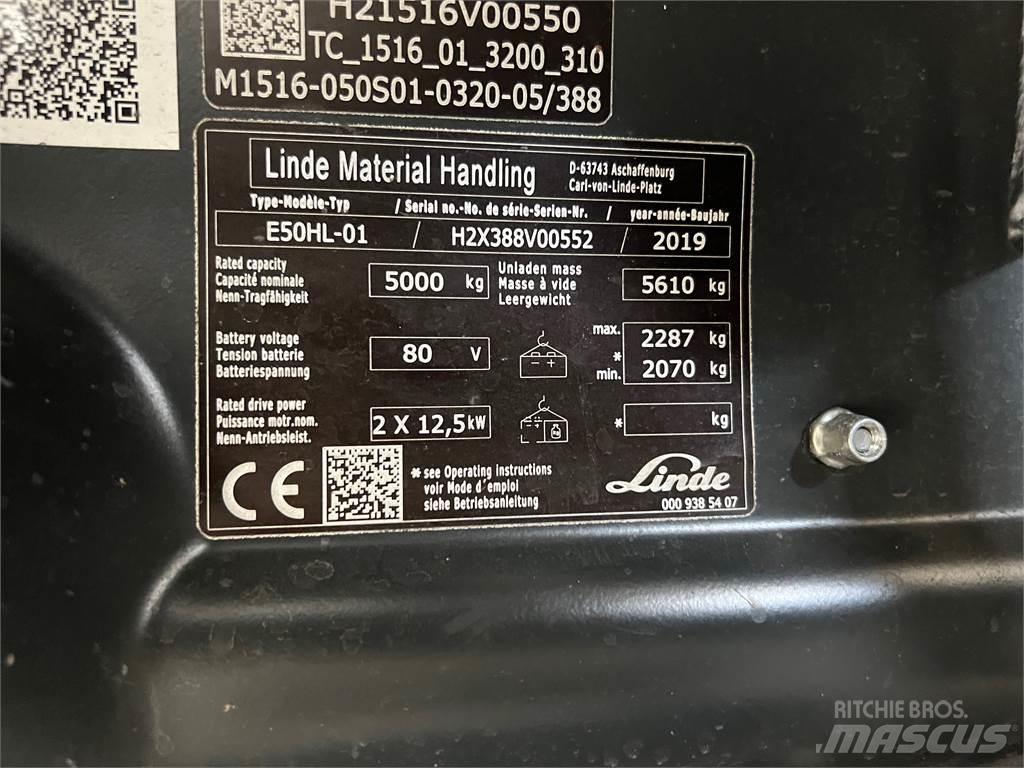 Linde E50HL-01 Elektriniai šakiniai krautuvai