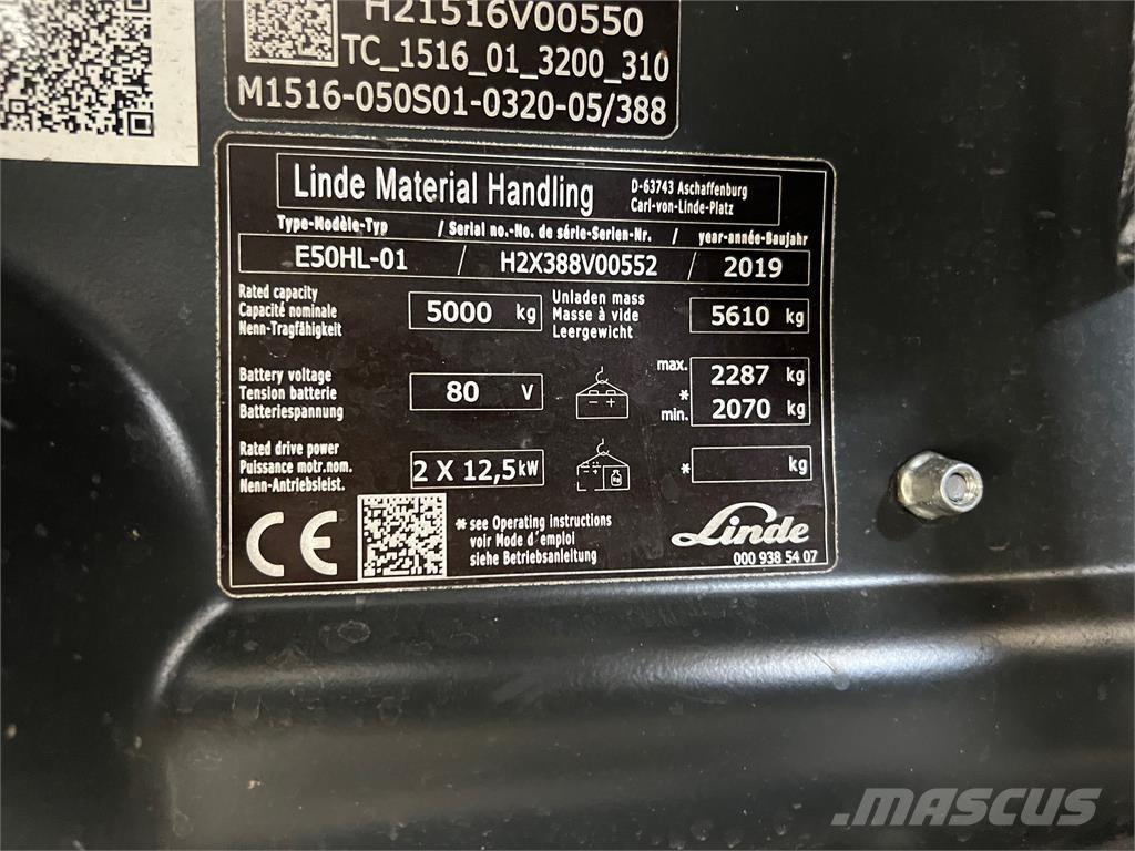 Linde E50HL-01 Elektriniai šakiniai krautuvai