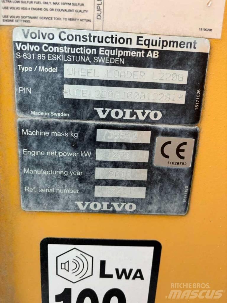 Volvo L 220 G Naudoti ratiniai krautuvai