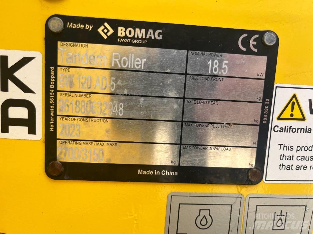 Bomag BW 120 AD-5 Porinių būgnų volai