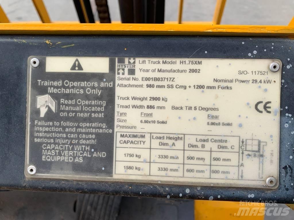 Hyster H 1.75 XM LPG (dujiniai) krautuvai