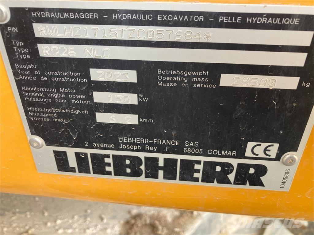Liebherr R926 Vikšriniai ekskavatoriai