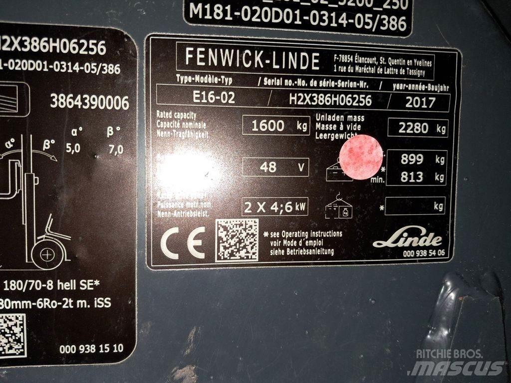 Linde E16-02 Elektriniai šakiniai krautuvai