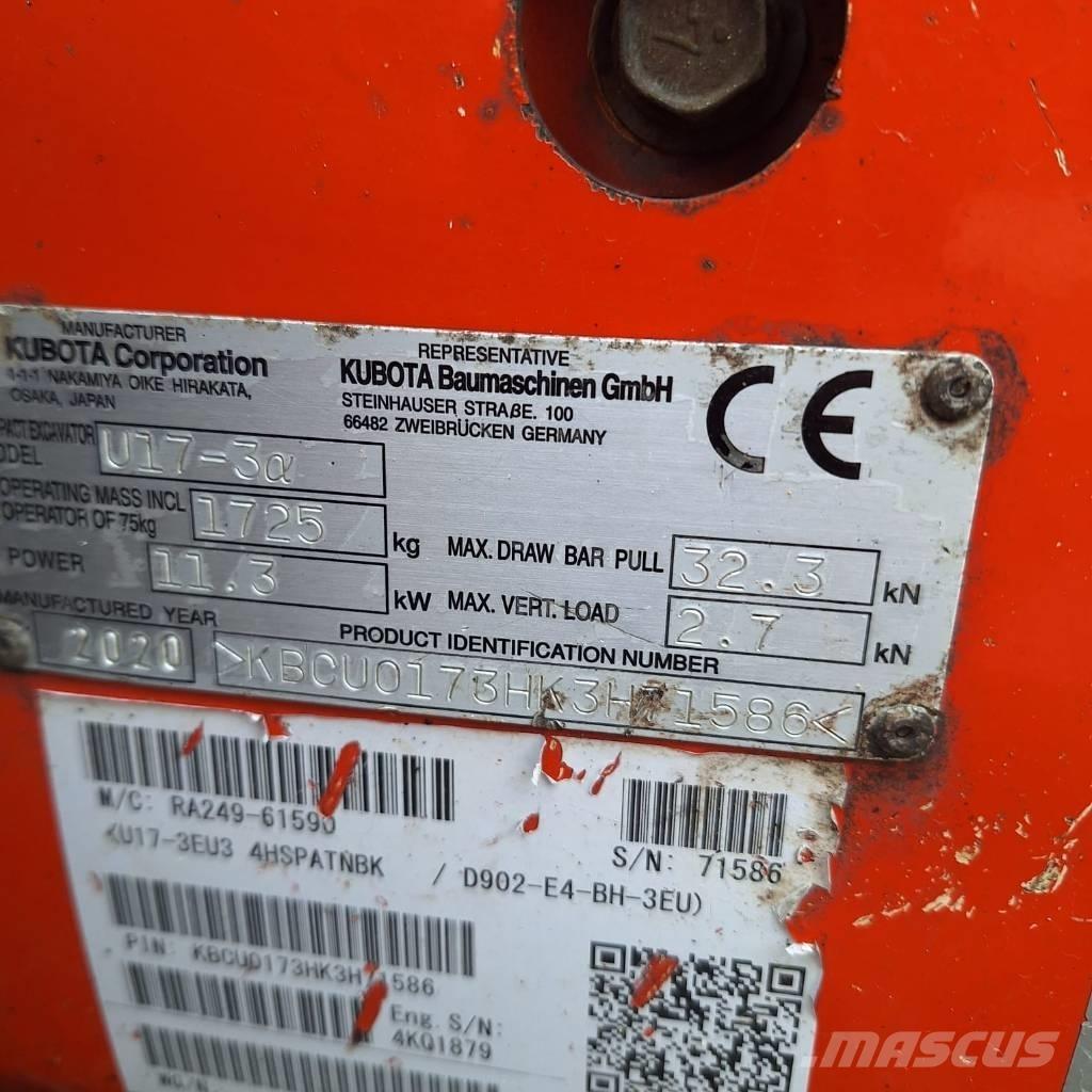 Kubota U 17-3 Mini ekskavatoriai < 7 t