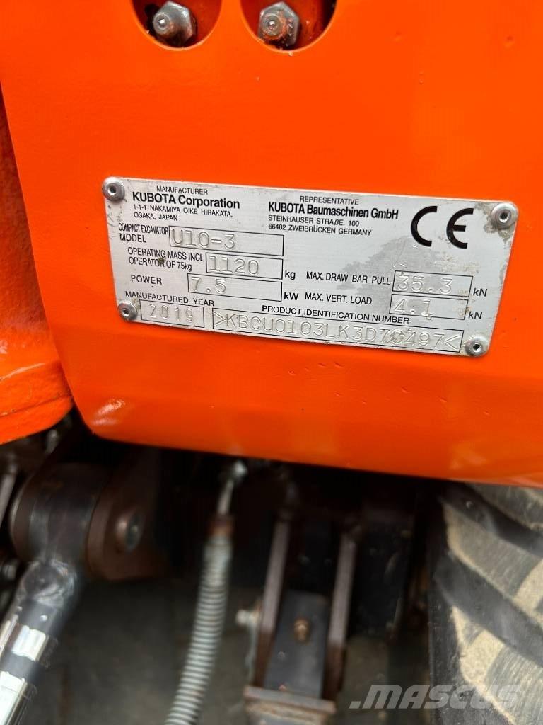 Kubota U 10-3 Mini ekskavatoriai < 7 t