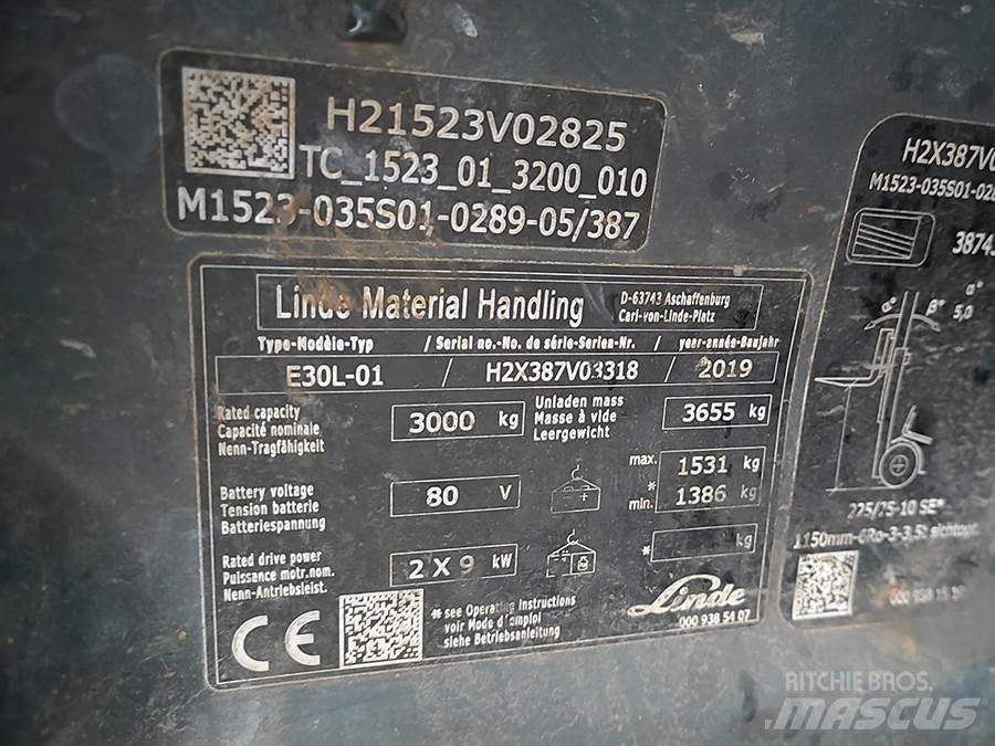 Linde E30L-01 Elektriniai šakiniai krautuvai