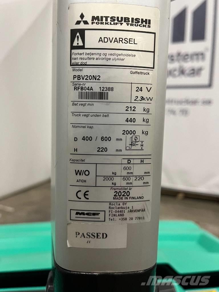 Mitsubishi PBV20N2 Rankiniai vėžimėliai