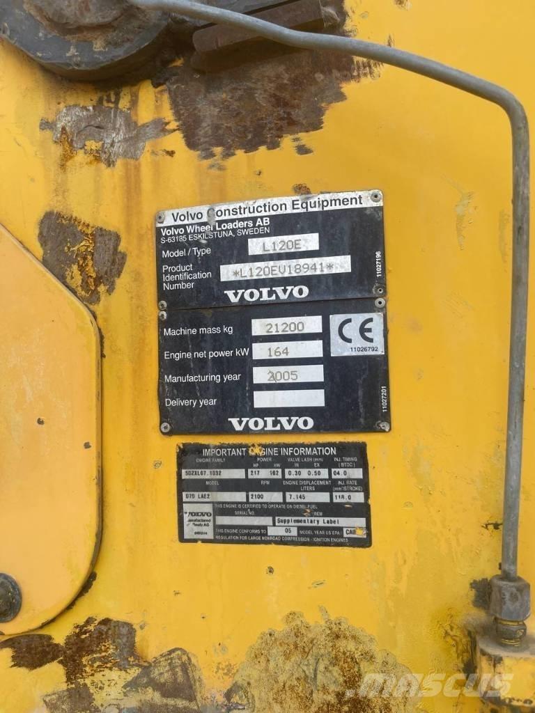 Volvo L 120 E Naudoti ratiniai krautuvai