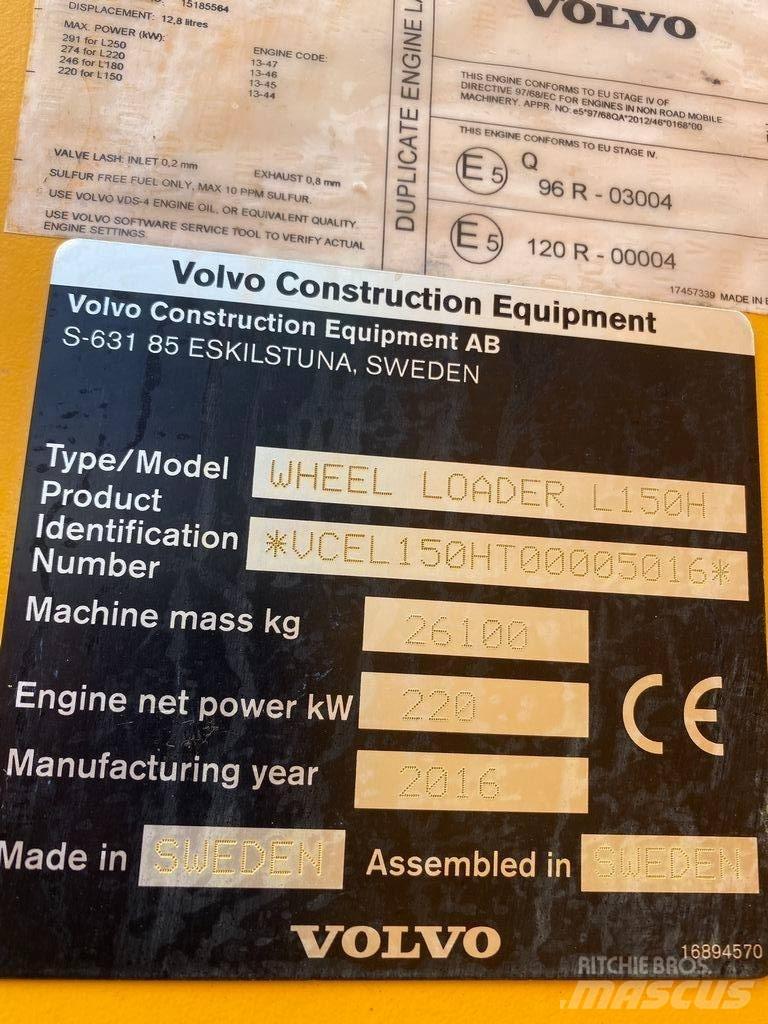 Volvo L 150 H Naudoti ratiniai krautuvai
