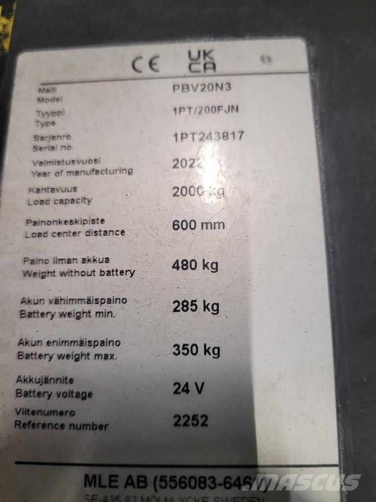 Mitsubishi PBV 20 N3 Žemų aukščių keltuvai su platforma