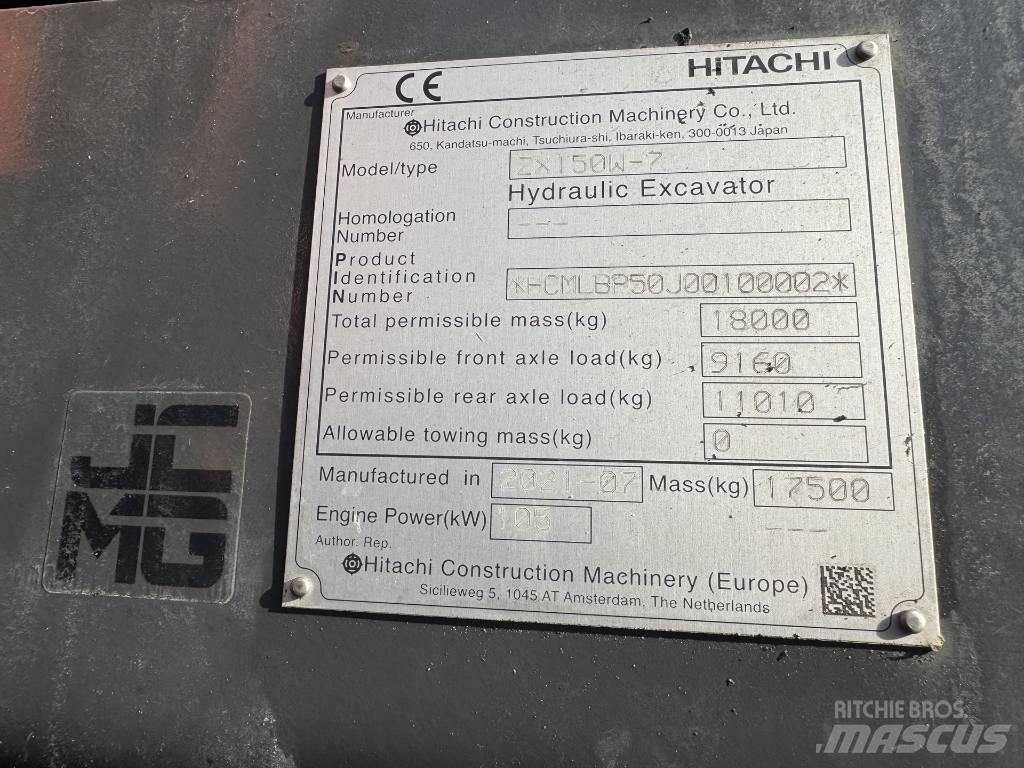 Hitachi ZX 150 W-7 Ratiniai ekskavatoriai