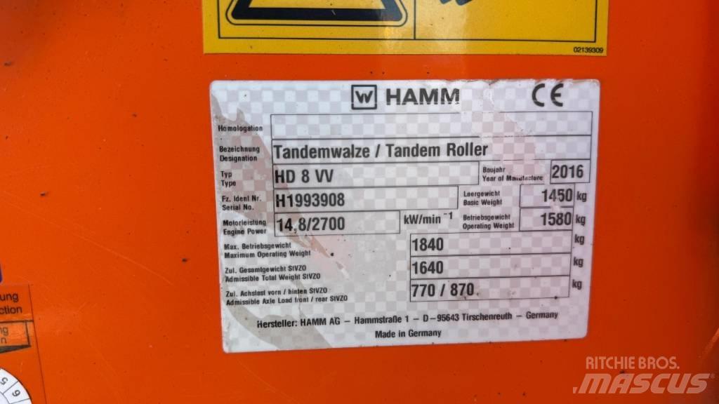 Hamm HD 8 VV Porinių būgnų volai