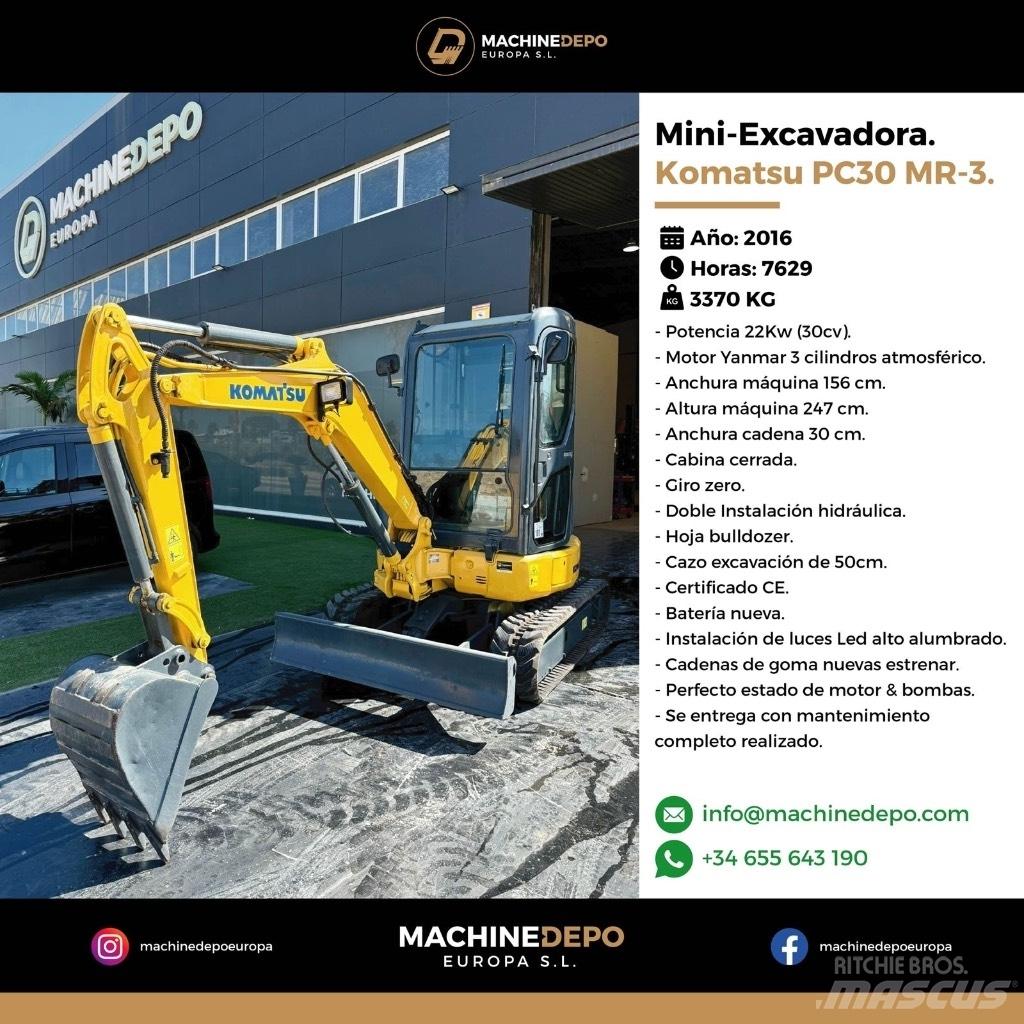 Komatsu PC 30 MR-3 Mini ekskavatoriai < 7 t