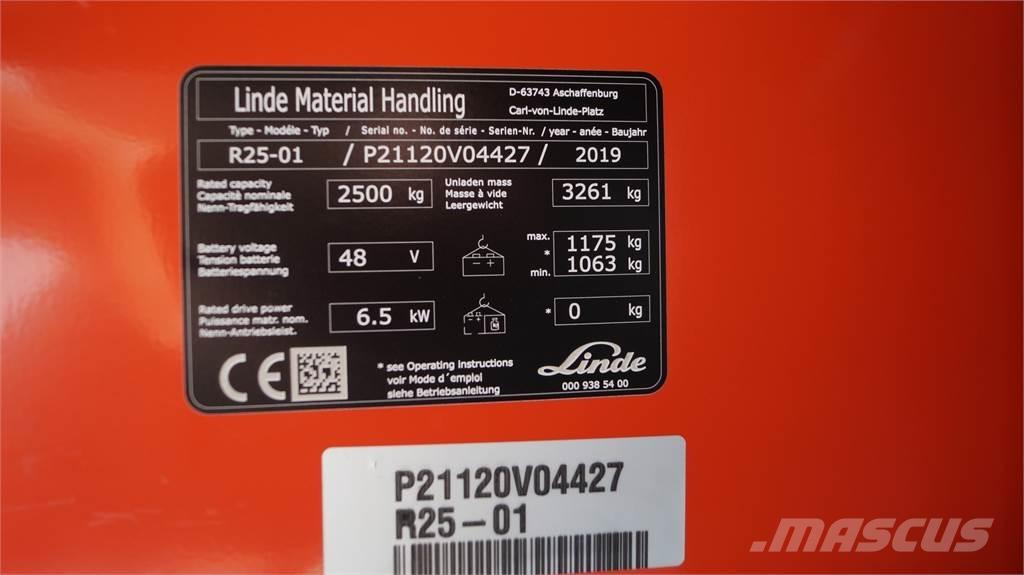 Linde R25 Šakiniai krautuvai su prailgintu keltuvu