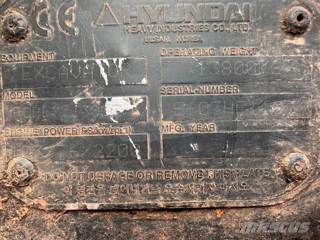 Hyundai 130 LC3 Vikšriniai ekskavatoriai