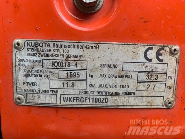 Kubota KX 018-4 Mini ekskavatoriai < 7 t