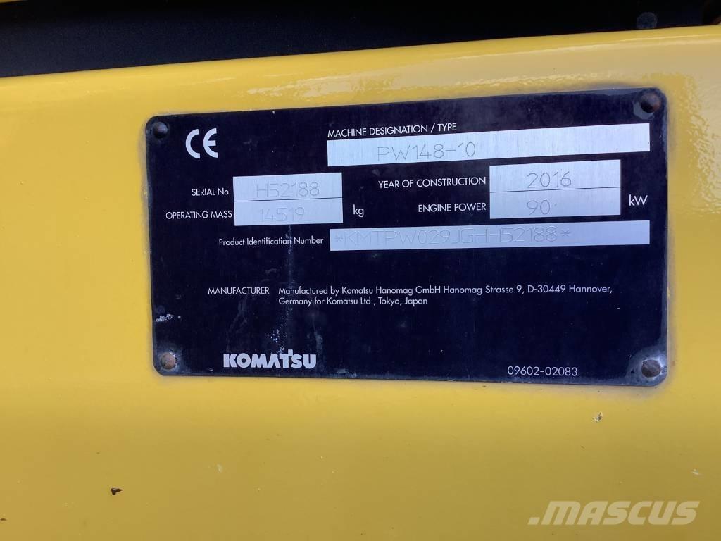 Komatsu PW148-10 Ratiniai ekskavatoriai