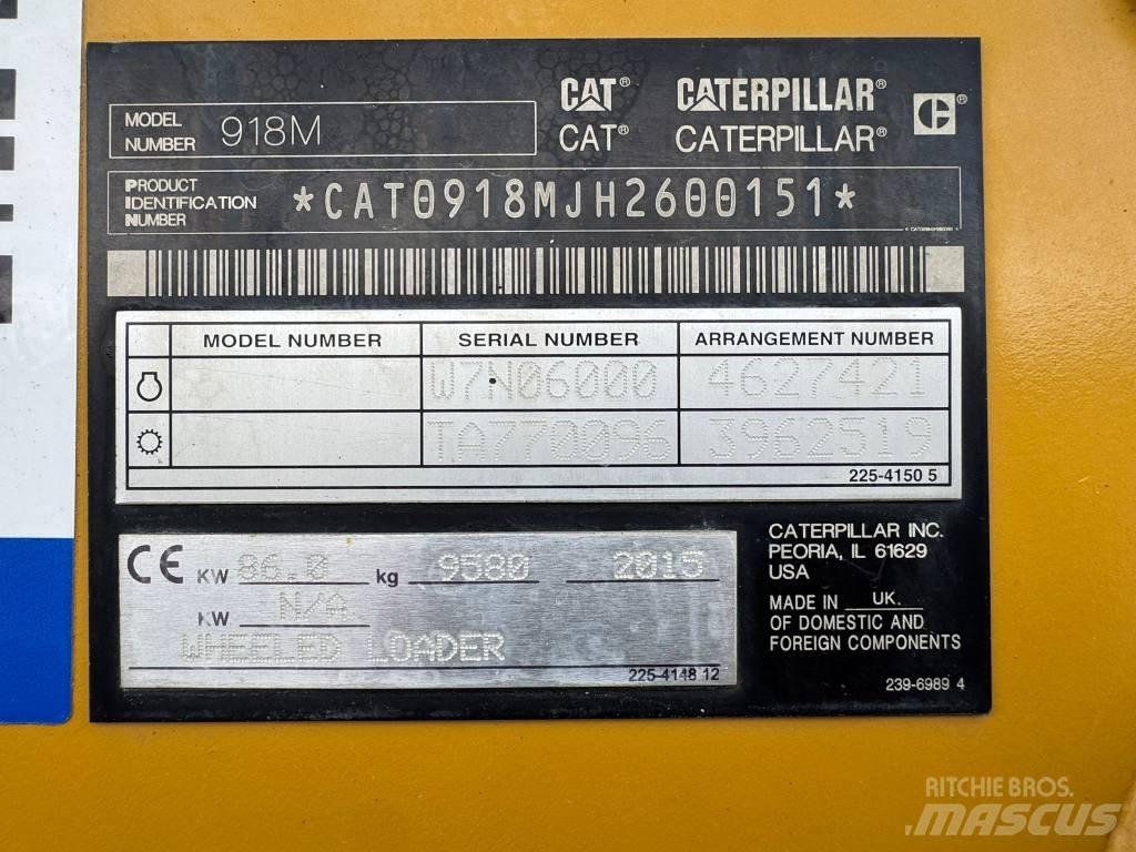 CAT 918 M Naudoti ratiniai krautuvai