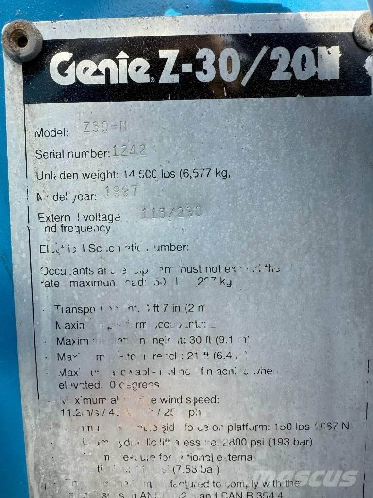 Genie Z 30/20 Alkūniniai keltuvai