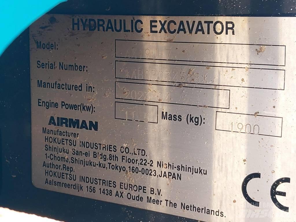 Airman AX19U-7 Mini ekskavatoriai < 7 t