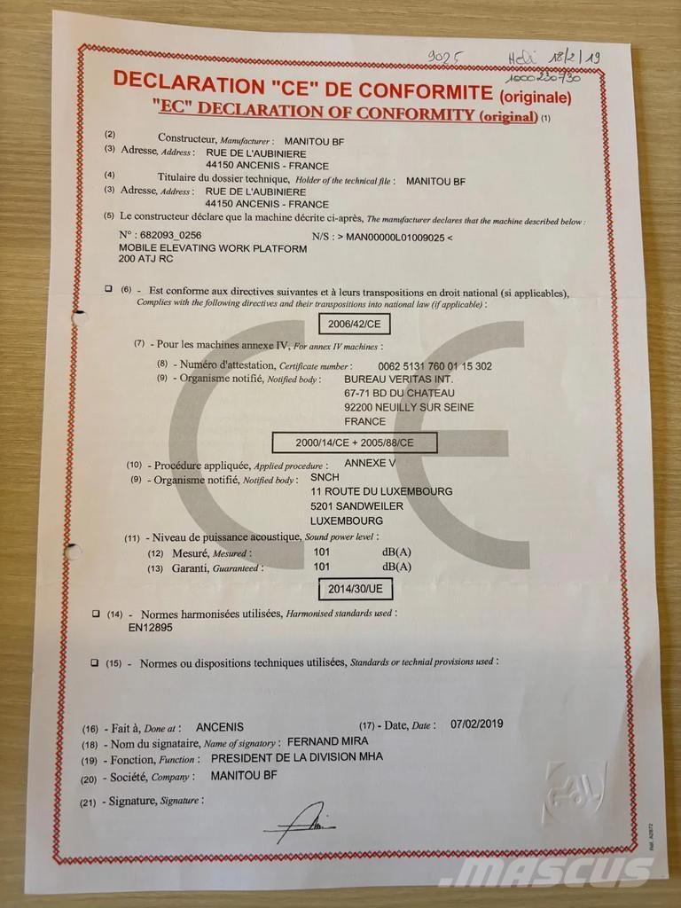 Manitou 200 ATJ Alkūniniai keltuvai