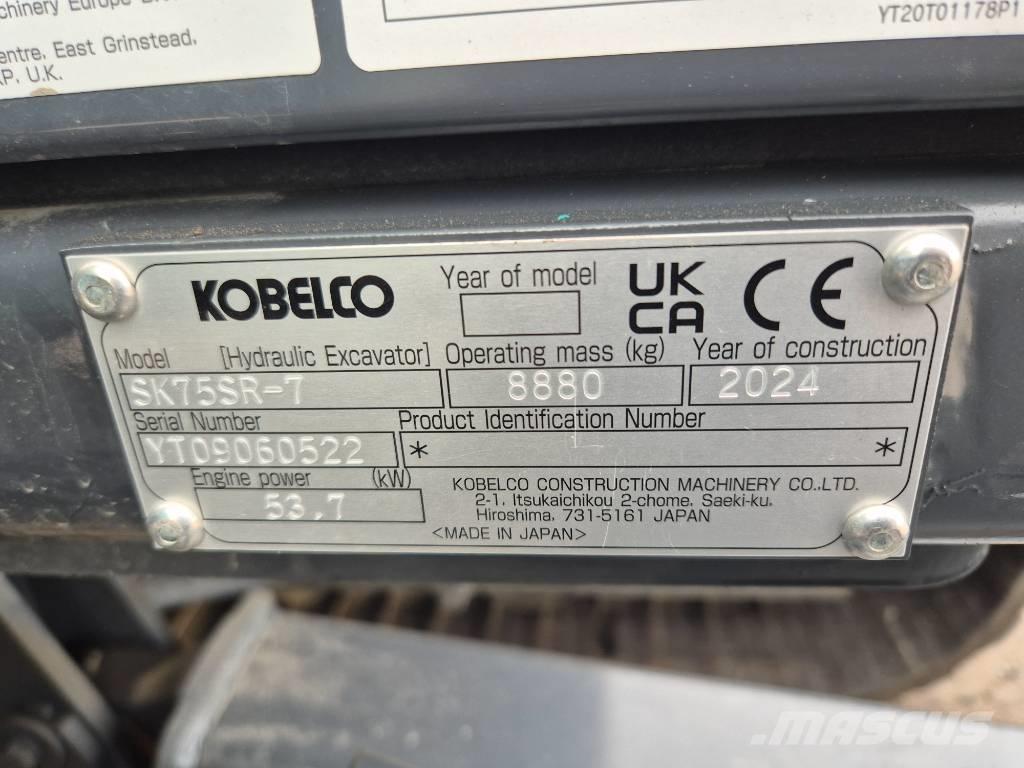 Kobelco SK75SR-7 Vidutinės galios ekskavatoriai 7-12 t