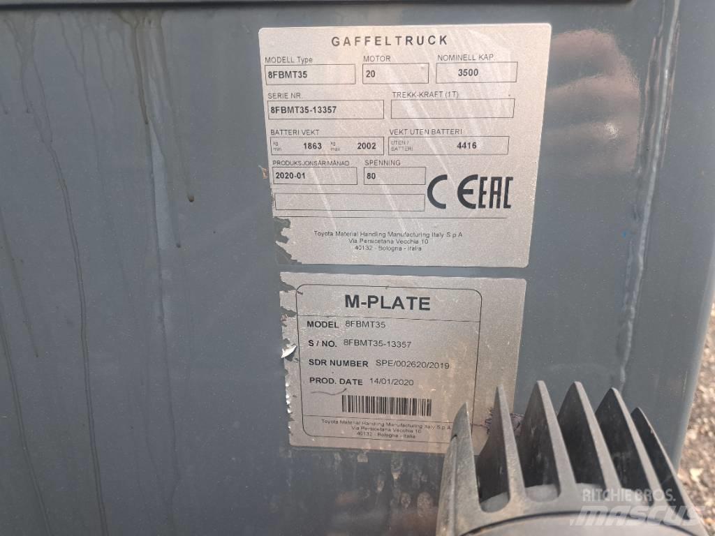 Toyota 8fbmt35 Elektriniai šakiniai krautuvai