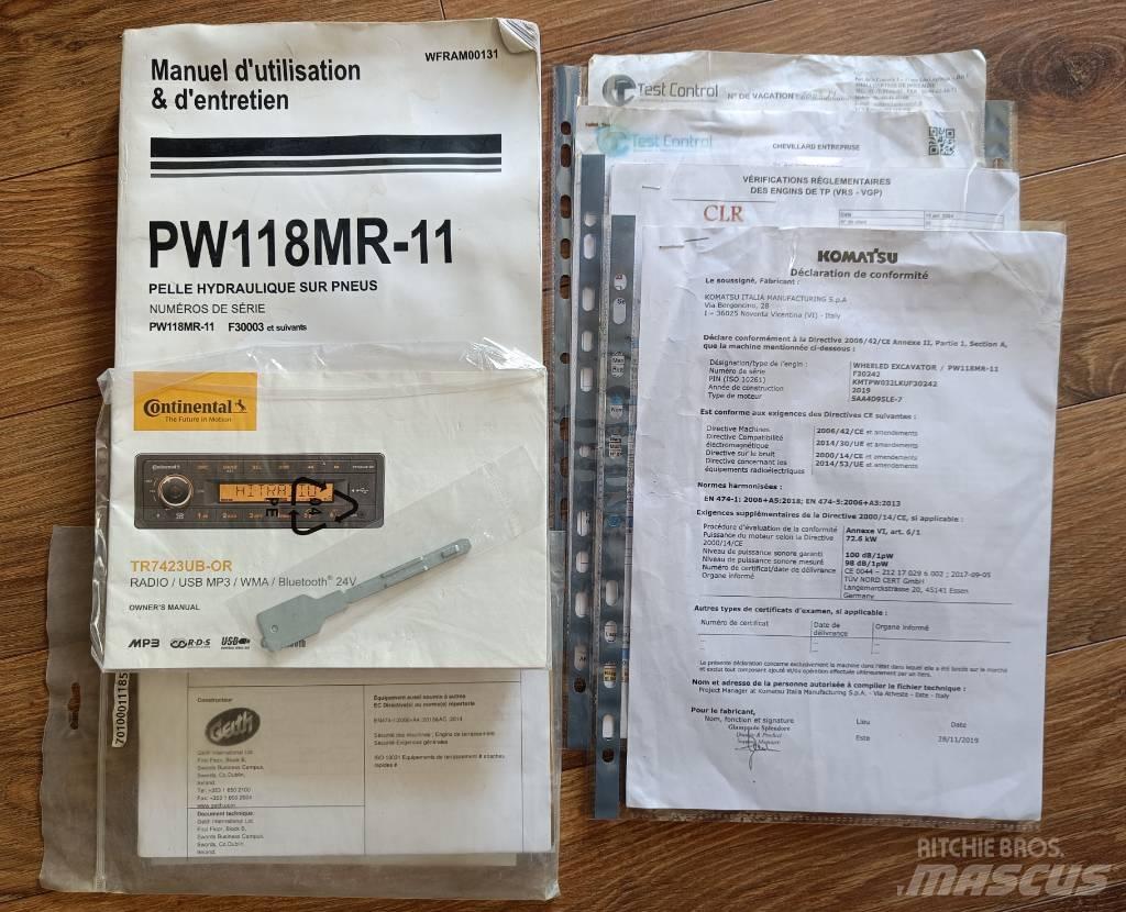 Komatsu PW118 MR-11 Ratiniai ekskavatoriai