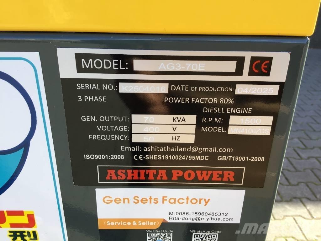 Ashita AG3-70E Dyzeliniai generatoriai