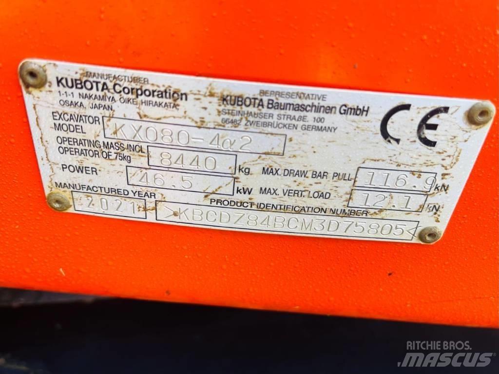Kubota KX 080-4 Vidutinės galios ekskavatoriai 7-12 t