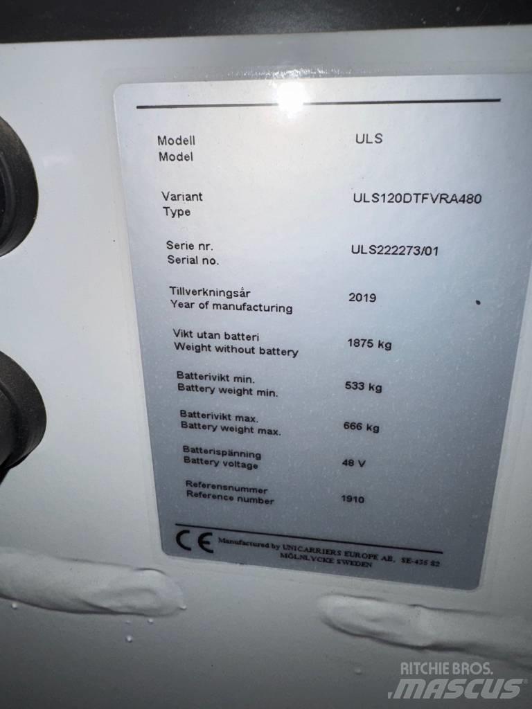 UniCarriers ULS 120 Šakiniai krautuvai su prailgintu keltuvu