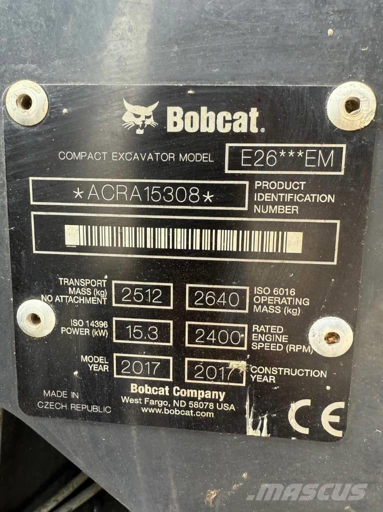 Bobcat E 26 EM Mini ekskavatoriai < 7 t