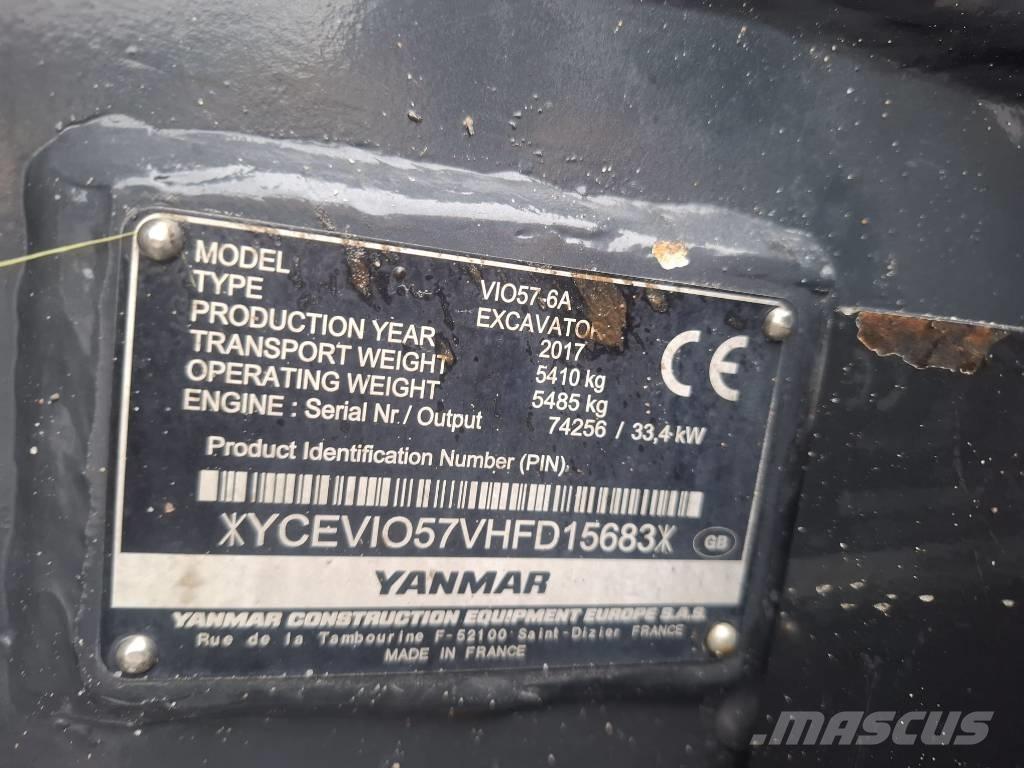 Yanmar Vio 57-6A Mini ekskavatoriai < 7 t
