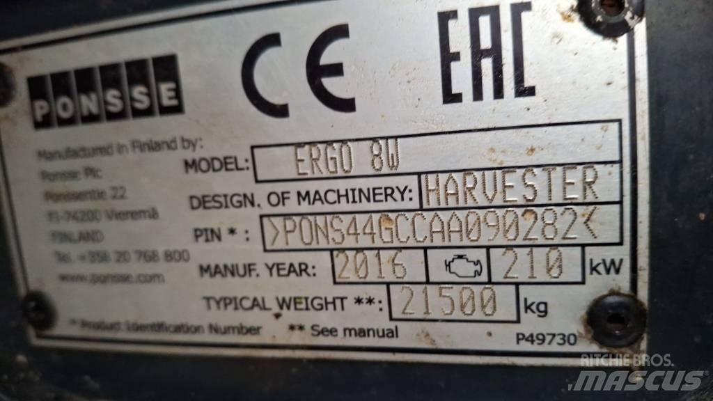Ponsse ERGO 8W Miško technika (Harvesteriai)