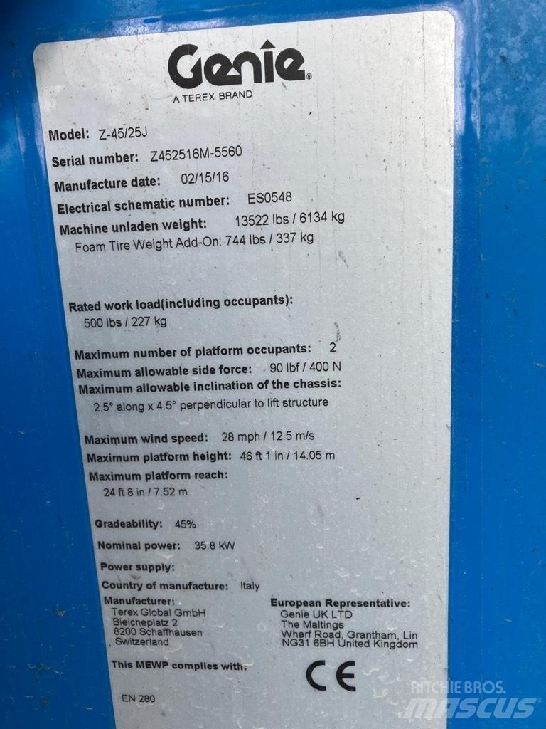 Genie Z 45/25 J Alkūniniai keltuvai