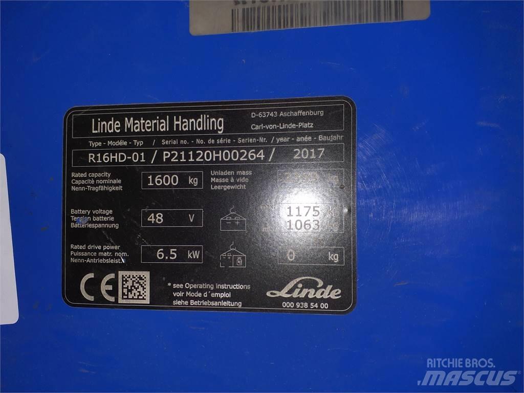 Linde R16HD Šakiniai krautuvai su prailgintu keltuvu