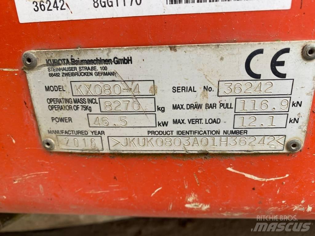 Kubota KX 080-4 Vidutinės galios ekskavatoriai 7-12 t