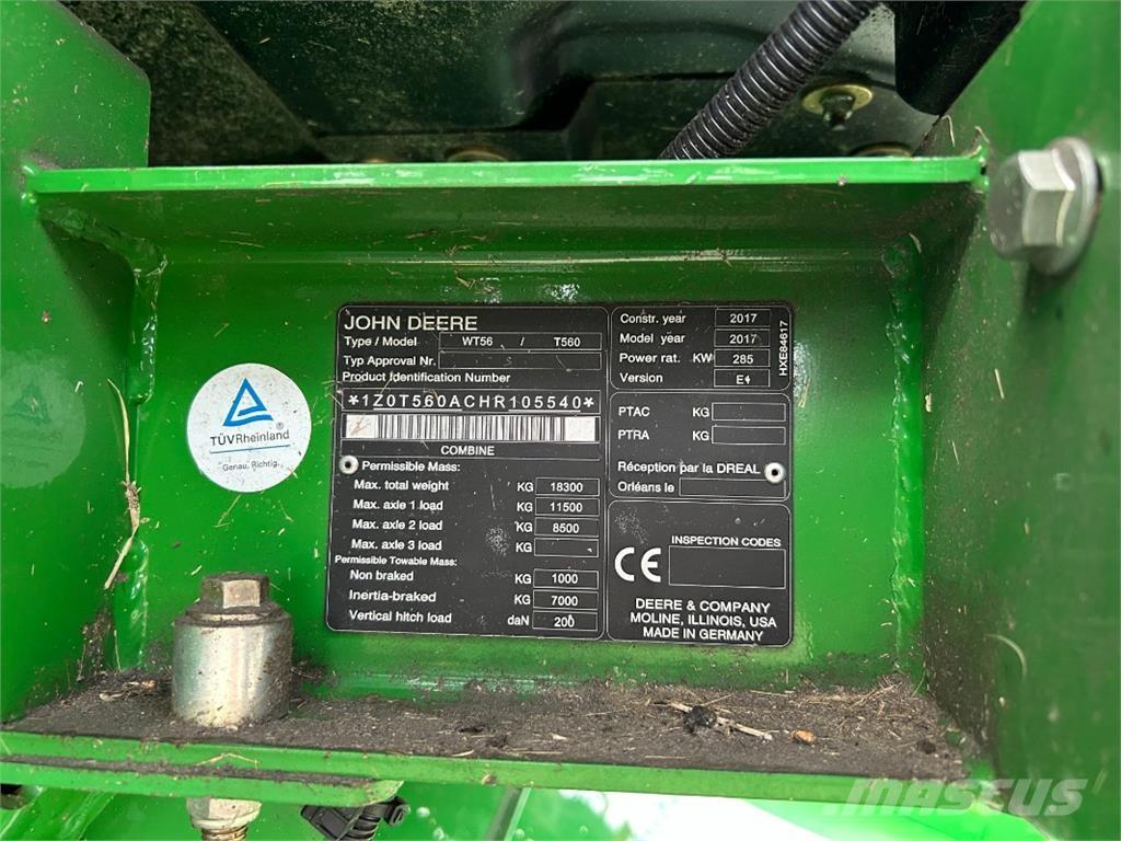 John Deere T560 Derliaus nuėmimo kombainai